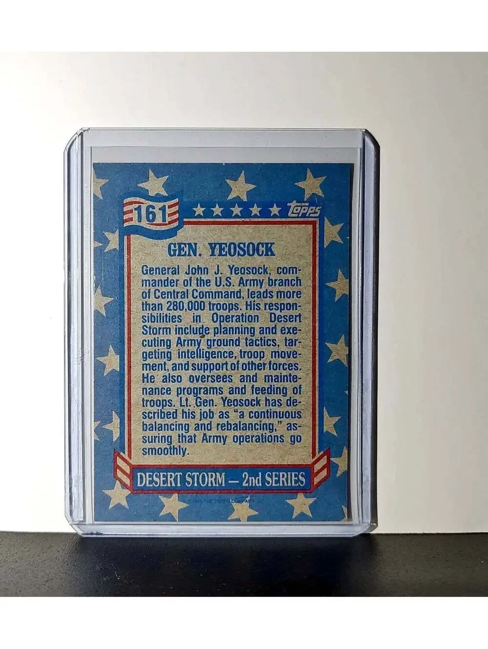 General John Yeosock 1991 Topps Desert Storm #161 Card - Picture 2 of 10